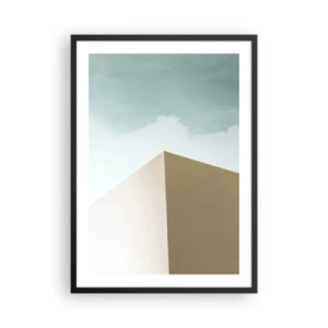 Pôster com moldura preta - Um edifício minimalista com um céu delicado - 50x70cm - A geometria de um verão ensolarado - Decoração de parede moderna para a sala de estar e quarto ARTTOR