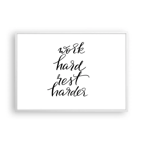 Pôster em moldura branca - Equilíbrio da vida - 100x70 cm