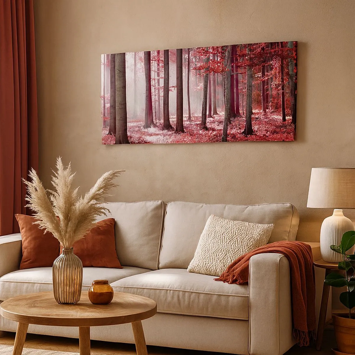 Quadro em tela - O vermelho também é belo - 100x40 cm