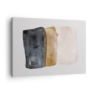 Quadro em tela - Uma composição minimalista de três retângulos em tons terrosos. - 70x50cm - Composição das cores da terra - Decoração de parede moderna para a sala de estar e quarto ARTTOR