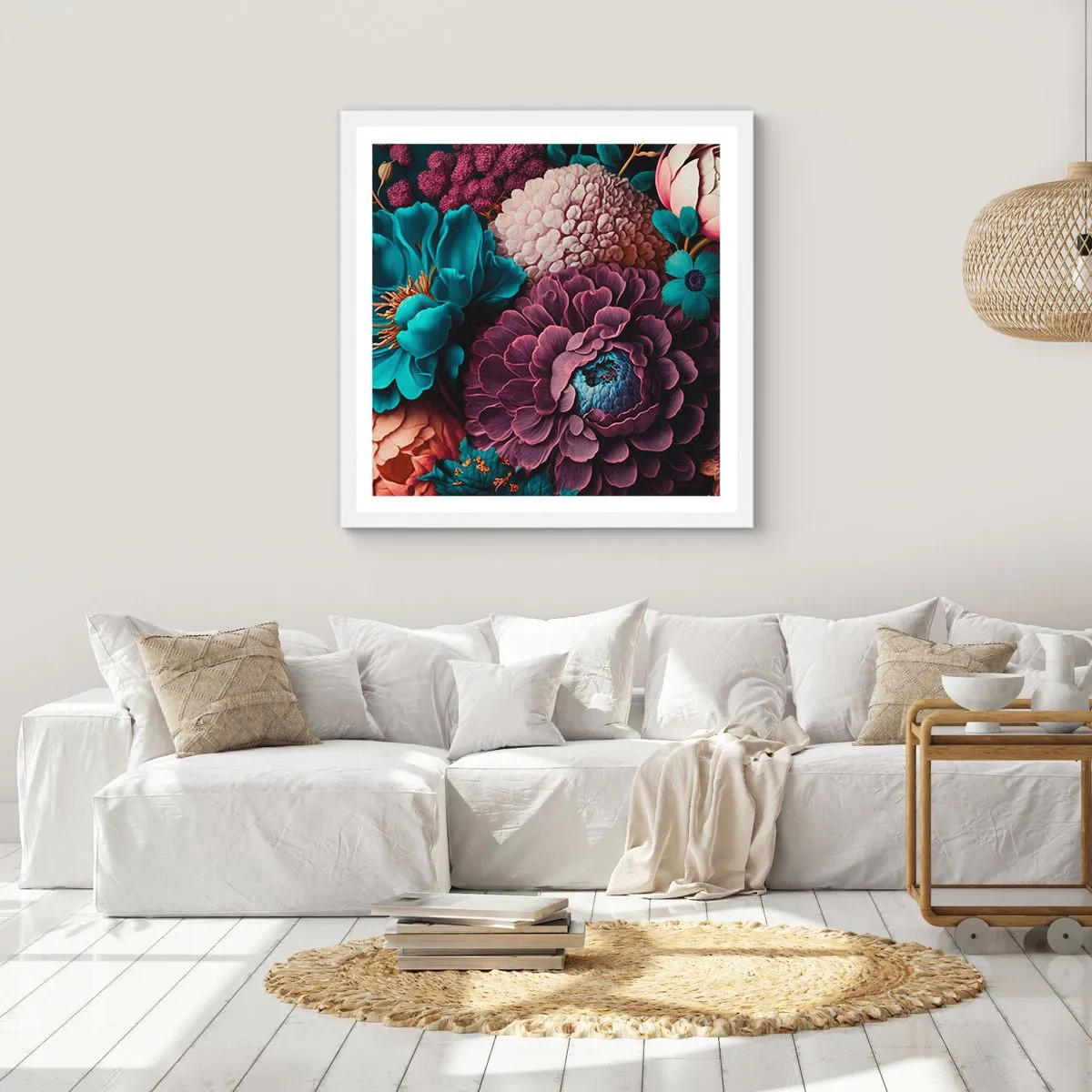 Pôster em moldura branca - Natureza em abundância - 40x40 cm