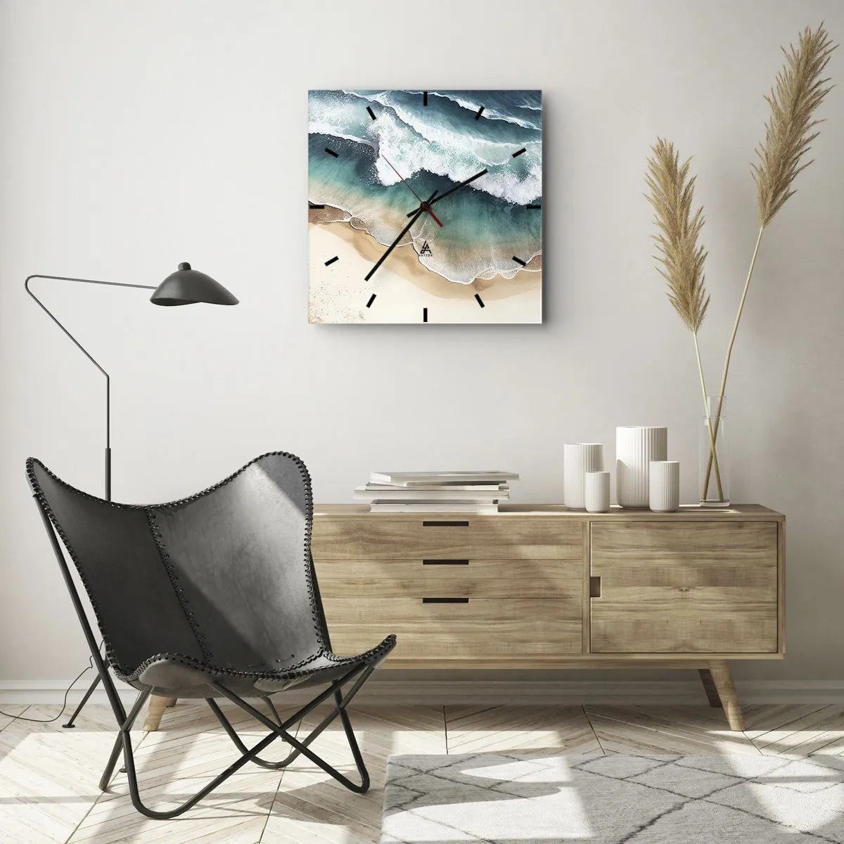 Relógio de parede - Relógio em vidro - O eterno encontro - 40x40 cm