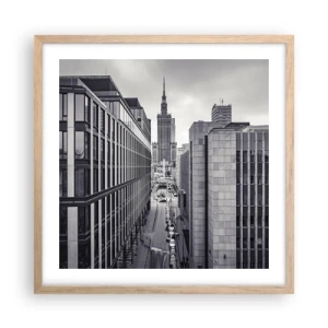 Pôster com moldura de carvalho claro - Vale de Varsóvia - 50x50 cm