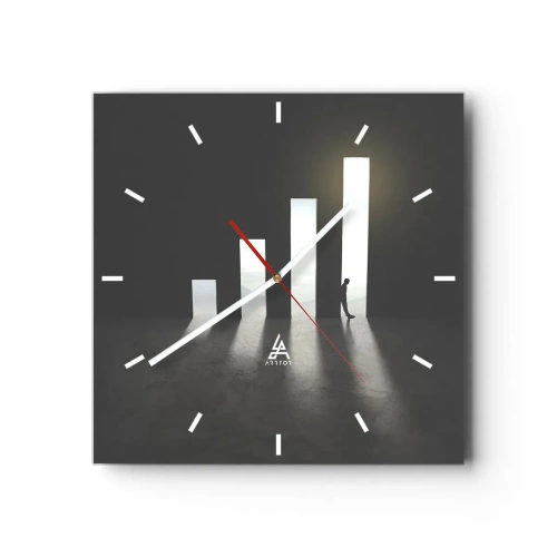 Relógio de parede - Relógio em vidro - Sucesso – impressão - 30x30 cm