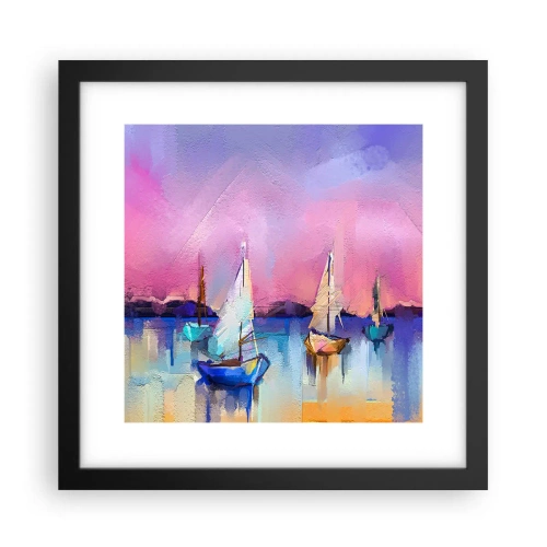 Pôster com moldura preta - Direção: águas largas - 30x30 cm