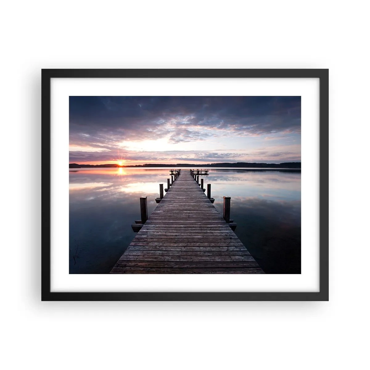 Pôster com moldura preta - A tranquila fronteira do dia e da noite - 50x40 cm