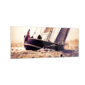 Quadro em vidro - A velejar, marujo - 100x40 cm