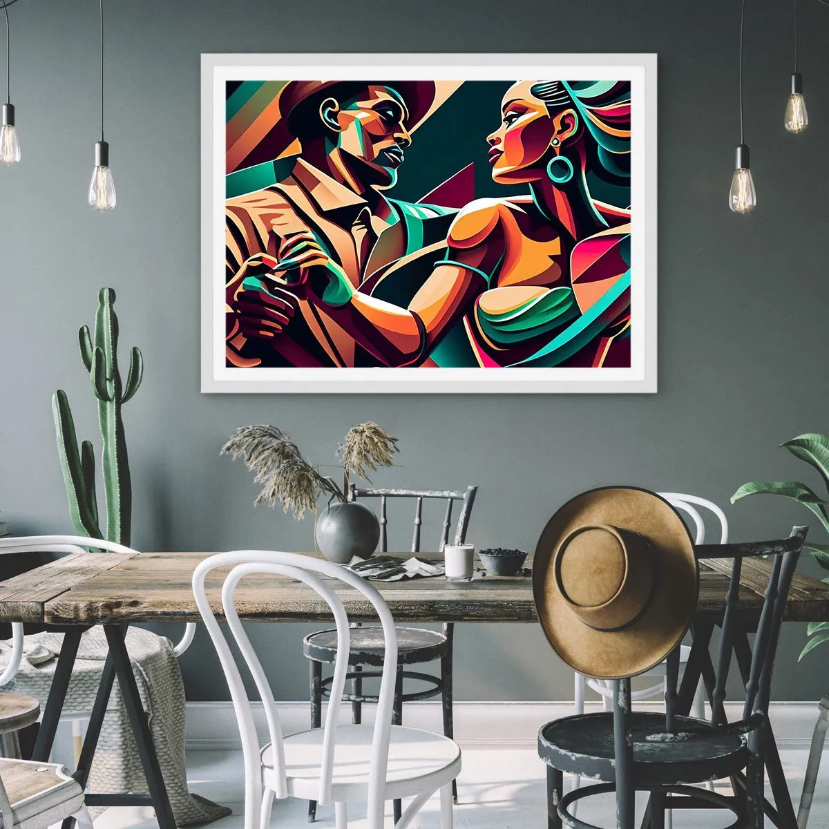 Pôster em moldura branca - No ritmo do coração - 100x70 cm