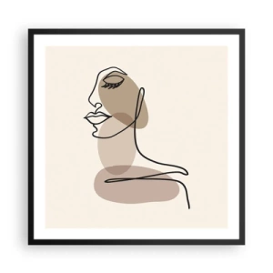 Pôster com moldura preta - Uma certa linha de beleza - 60x60 cm