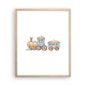 Pôster com moldura de carvalho claro - Parado na estação... - 40x50 cm