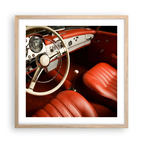 Pôster com moldura de carvalho claro - Luxo vintage - 50x50 cm