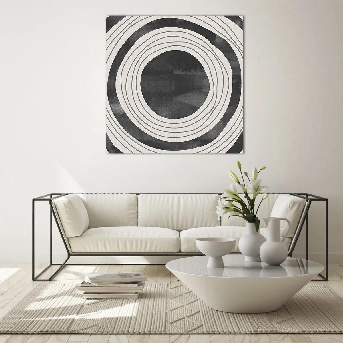 Quadro em vidro - Direito ao ponto - 50x50 cm