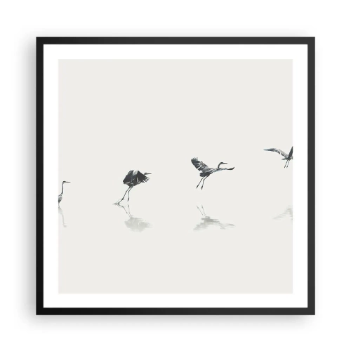 Pôster com moldura preta - Quatro passos simples - 60x60 cm