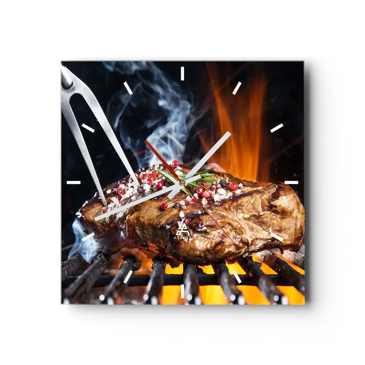 Relógio de parede - Relógio em vidro - Suculenta e de bom cheiro - 40x40 cm