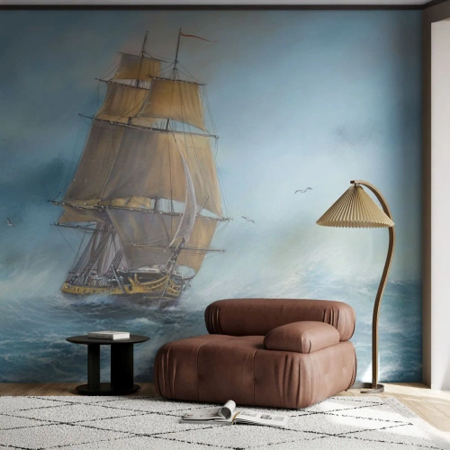 Papel de Parede Premium Canvas - Correndo sobre as ondas - Mar, Enviar, Náutico - 500x350 cm
