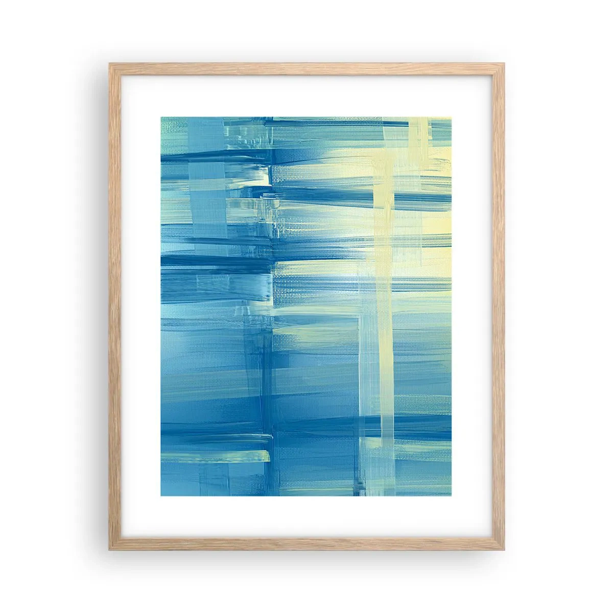 Pôster com moldura de carvalho claro - Composição em turquesa - 40x50 cm