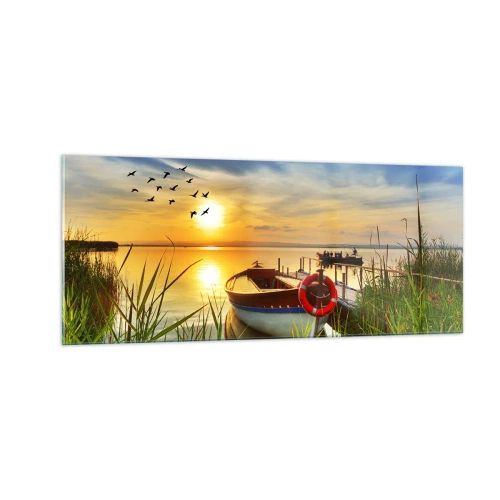 Quadro em vidro - Os corvos-marinhos já estão de saída - 100x40 cm