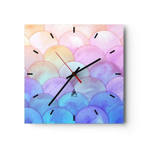 Relógio de parede - Relógio em vidro - Escala de pérola - 40x40 cm