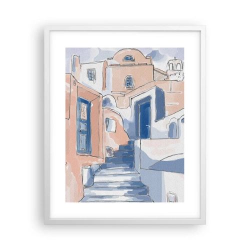 Pôster em moldura branca - Cidade exótica - 40x50 cm