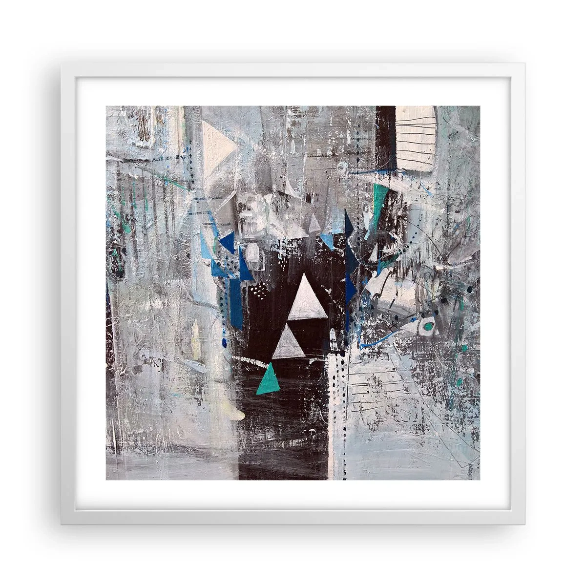 Pôster em moldura branca - A ordem superior dos triângulos - 50x50 cm
