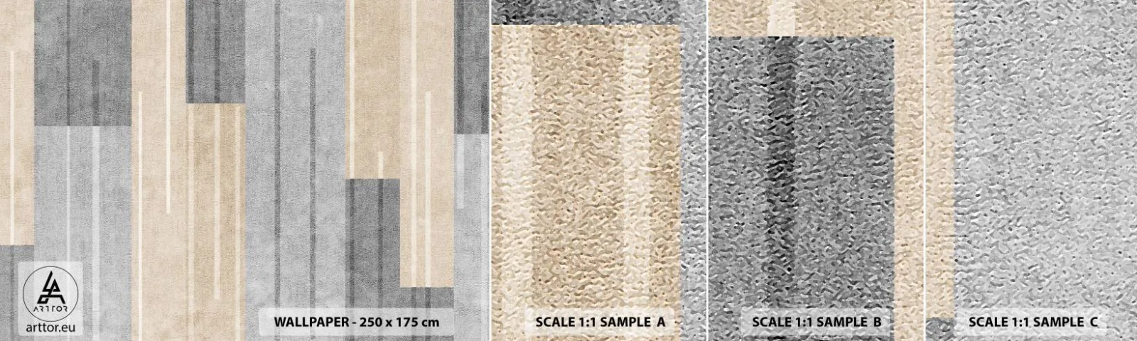 Amostra de papel de parede autocolante Deluxe Sticker - Composição: mantenha vertical - Abstração, Linhas, Pastel - 100x30 cm