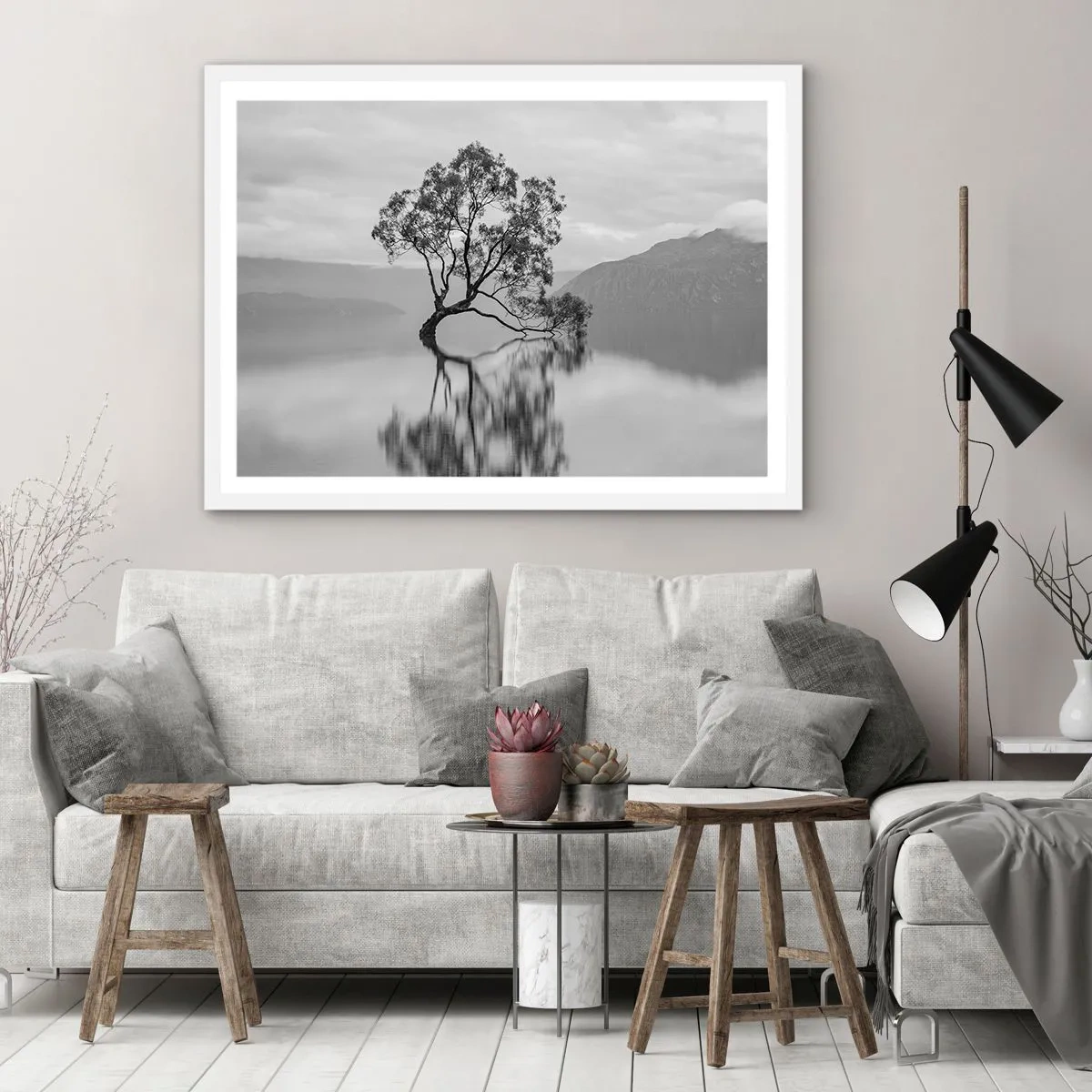 Pôster em moldura branca - Existe um país assim - 100x70 cm