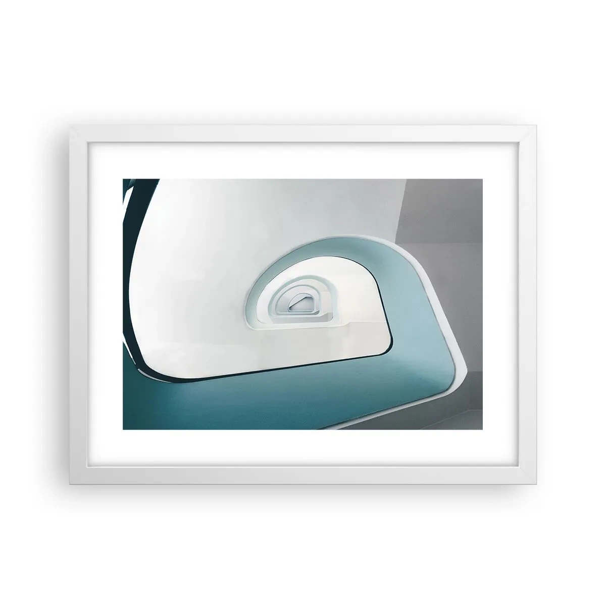 Pôster em moldura branca - Para o fundo do azul - 40x30 cm