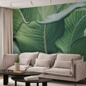 Papel de Parede Autocolante Deluxe Sticker - Vida intensamente verde - Folhas, Exótico, Botânico - 100x70 cm