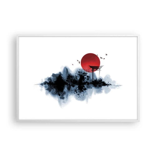 Pôster em moldura branca - Vista japonesa - 100x70 cm