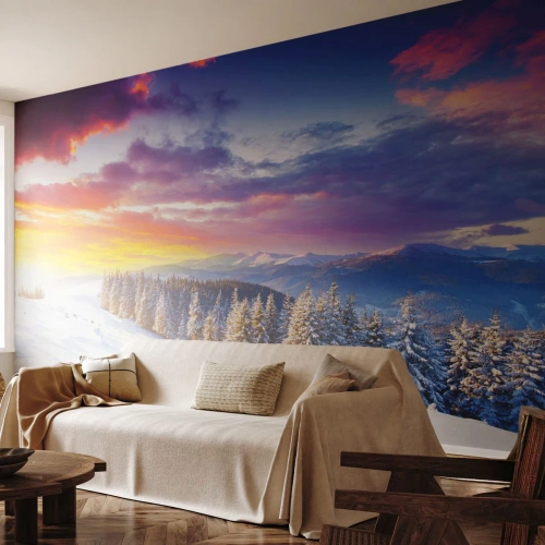 Papel de Parede Premium Sand - Em plena luz do dia - Paisagem, Montanhas, Inverno - 200x140 cm