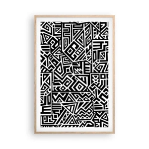 Pôster com moldura de carvalho claro - Composição pré-colombiana - 61x91 cm