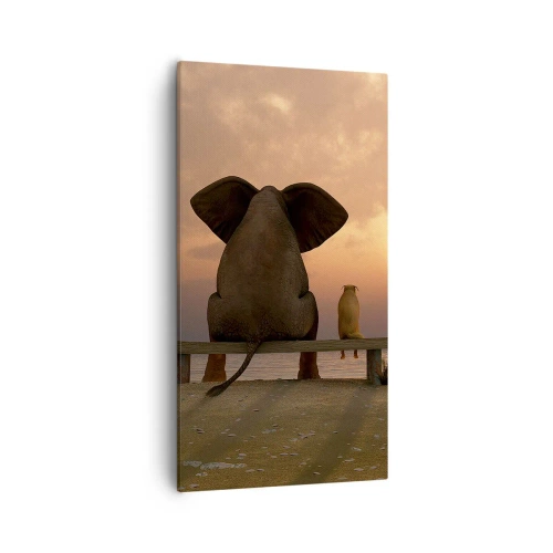 Quadro em tela - Como é bom ficarmos em silêncio juntos - 55x100 cm