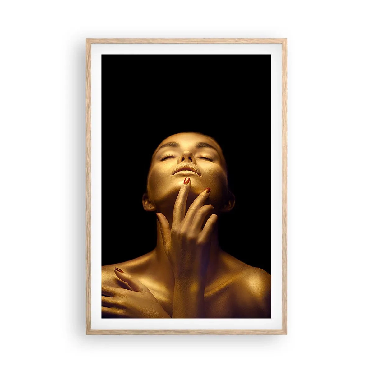 Pôster com moldura de carvalho claro - Como seda dourada - 61x91 cm