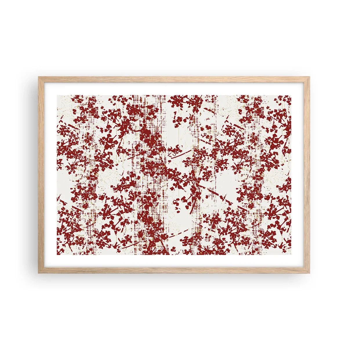 Pôster com moldura de carvalho claro - Como chita antiga - 70x50 cm