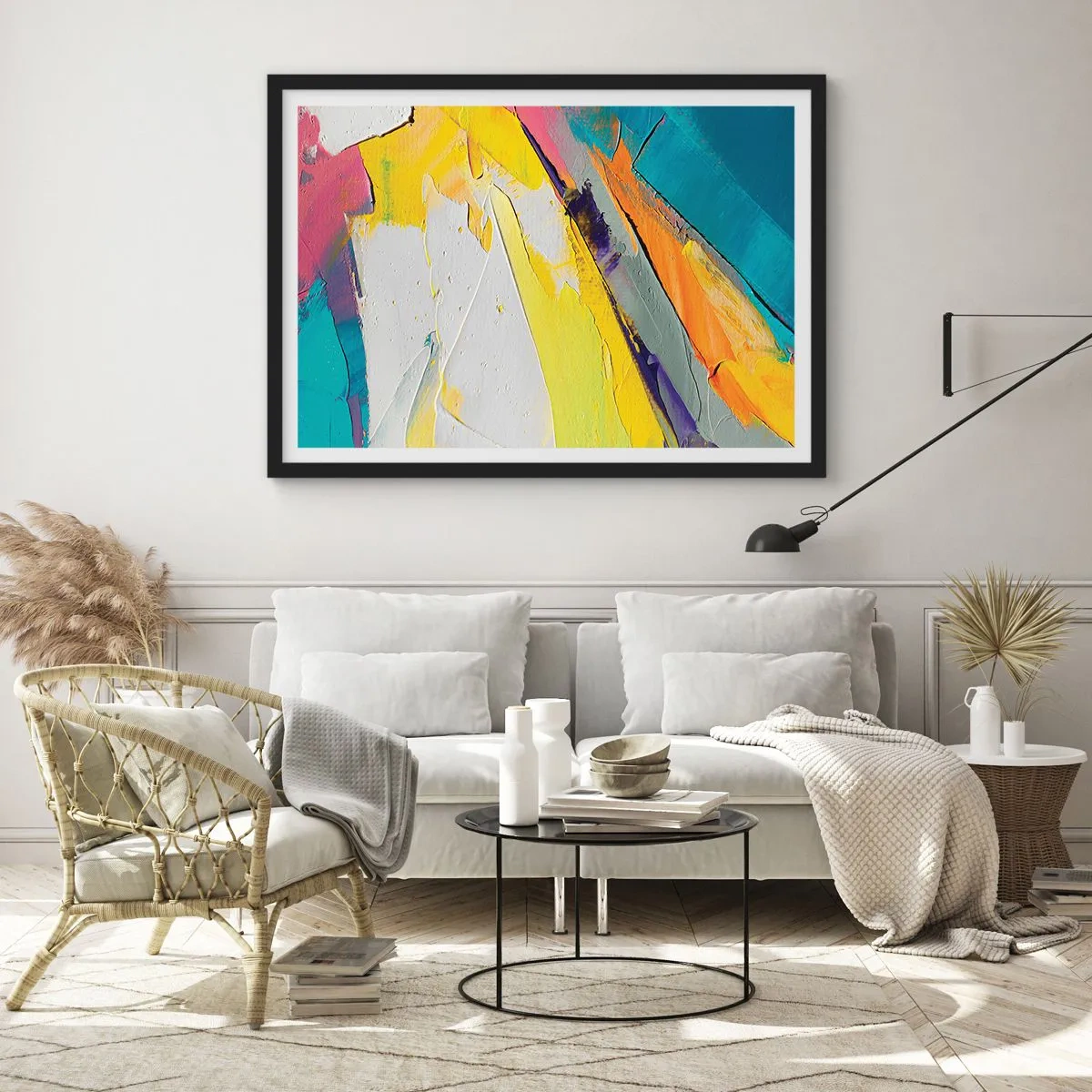 Pôster com moldura preta - Anatomia da luz - 100x70 cm