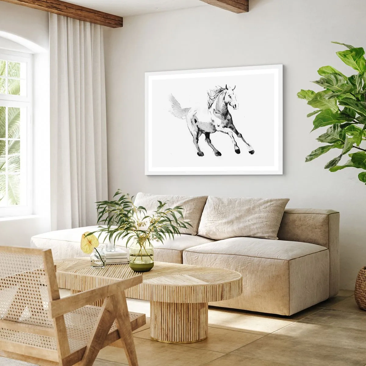 Pôster em moldura branca - Alma Indomável - 91x61 cm