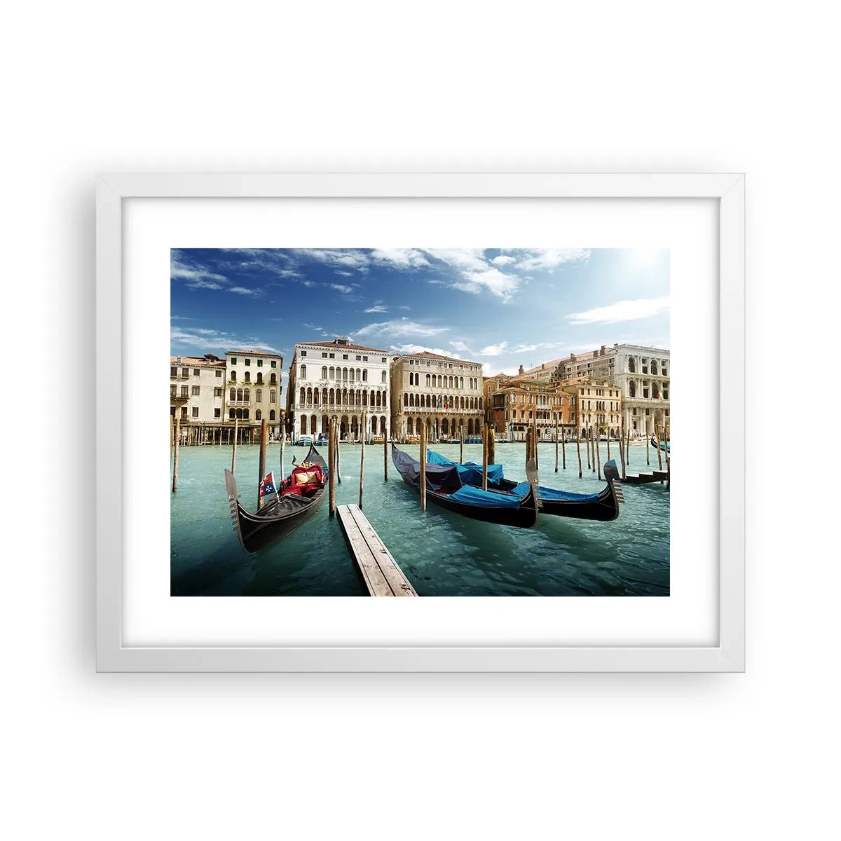 Pôster em moldura branca - Palácios em azul - 40x30 cm