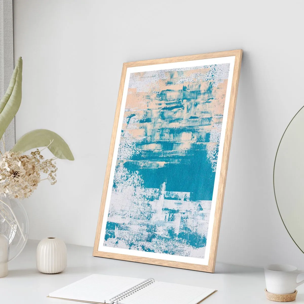 Pôster com moldura de carvalho claro - Através da estalactite de gelo - 30x40 cm