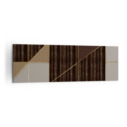 Quadro em tela - Mosaico de bronzes e ouro - 160x50 cm