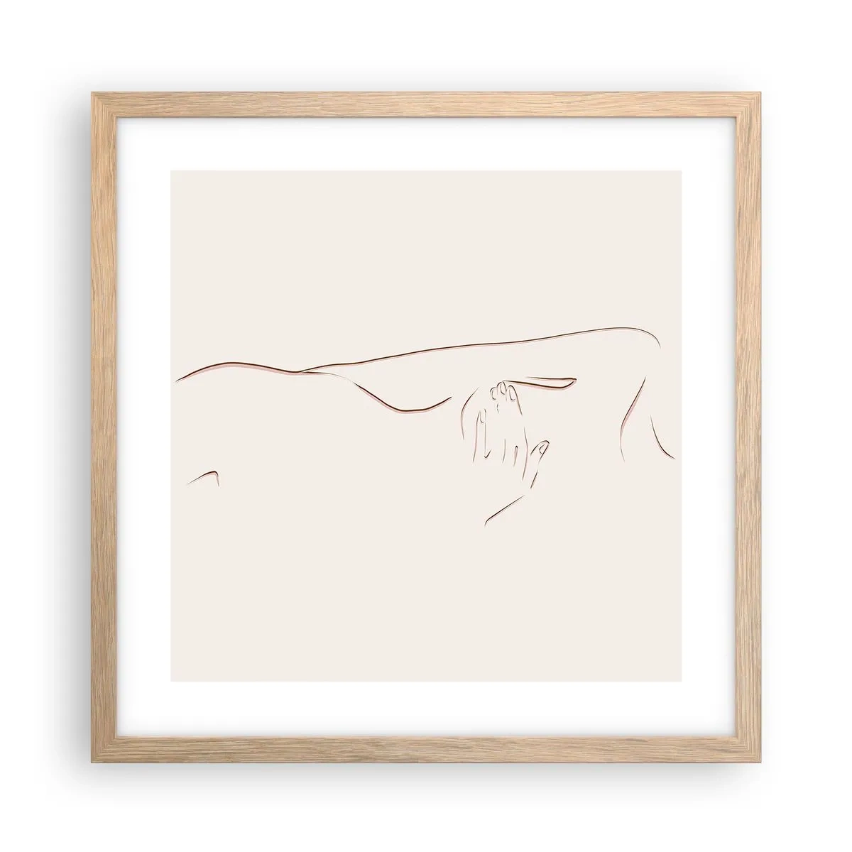 Pôster com moldura de carvalho claro - A forma do desejo - 40x40 cm