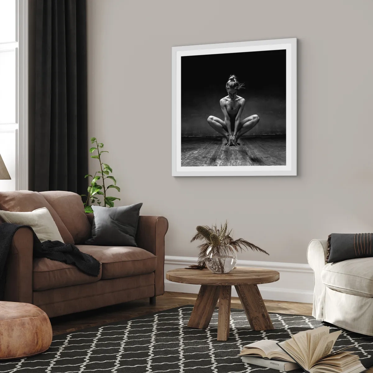 Pôster em moldura branca - A energia da dança - 60x60 cm