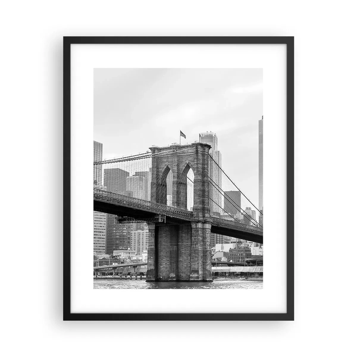 Pôster com moldura preta - Vibrações de Nova York - 40x50 cm