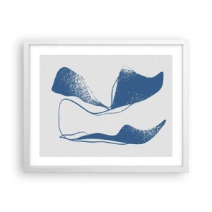 Pôster em moldura branca - Abstração alada - 50x40 cm