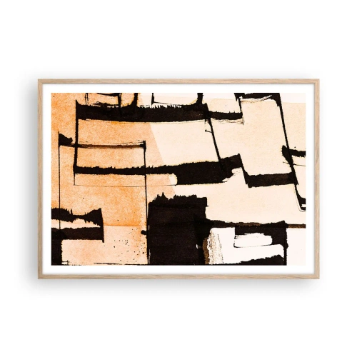 Pôster com moldura de carvalho claro - No entanto, a ordem - 100x70 cm