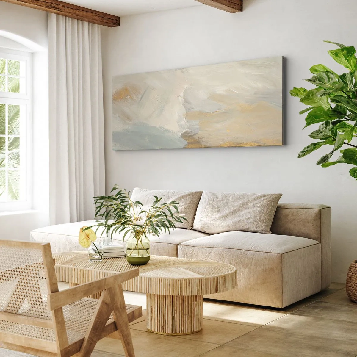 Quadro em tela - Abstração – a terra da gentileza - 120x50 cm