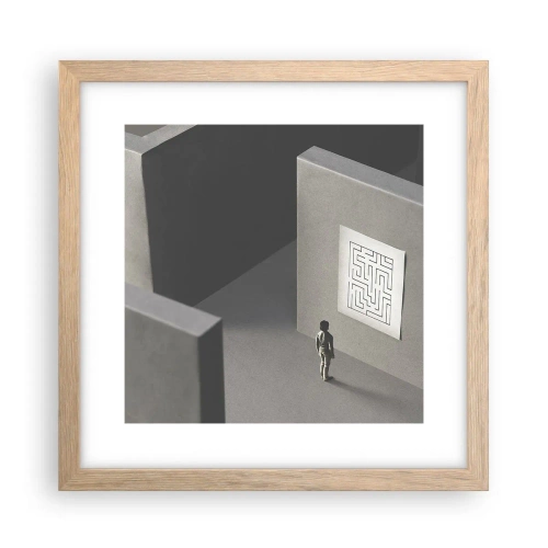 Pôster com moldura de carvalho claro - Mas onde estou? - 30x30 cm