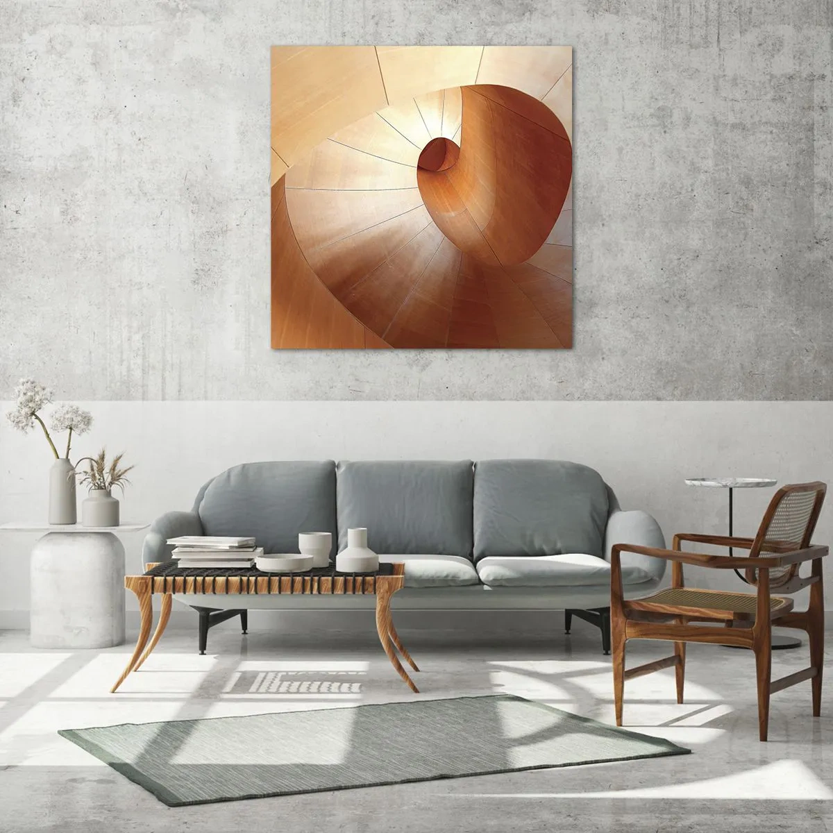 Quadro em vidro - Serpentina arquitetônica - 60x60 cm