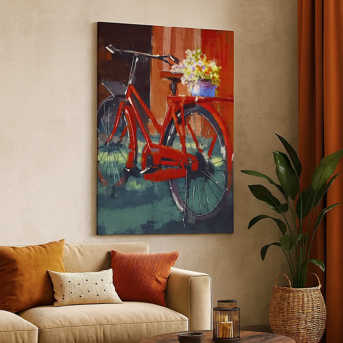 Quadro em tela - Quero andar de bicicleta - 50x70 cm