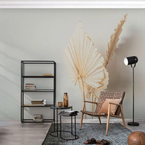Papel de Parede Premium Sand - Quando precisas de alívio - Brilhante, Minimalismo, Folha - 500x350 cm