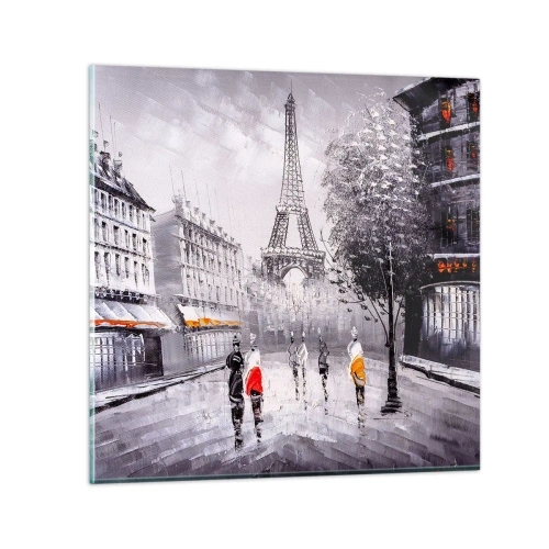 Quadro em vidro - Passeio em Paris - 30x30 cm